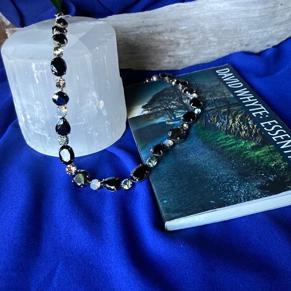 Sorrelli New Black Crystal & Silvertone Narcissus Necklace - Picture 10 of 10